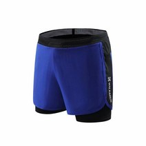 마라톤복 남성 여성 5월 달리기 러닝 마라톤대회 복장 남성용 운동 러닝 반바지 2 in 1 경량 마라톤 퀵 드, 02 파란_04 XL
