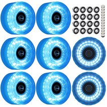FOMOTEAM 롤러 스케이트 휠 야광 조명 장착 실외 또는 실내 58mm 32mm 82A (8개 세트) (레드), Blue
