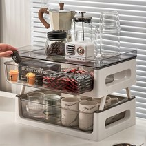 구디푸디 2단 탕비실 정리함 사무실 티백 커피 서랍식 보관함, 1개