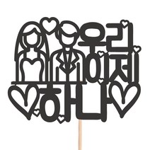 비비드레인 메세지픽 케이크토퍼, 93-우리이제하나, 1개