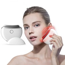 Tramx 페이스 마사지기 갈바닉 마사지기 리프팅 진동 케어 온감 LED 컬러 라이트 케어 USB충전식, 화이트