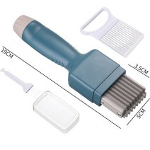 손쉬운 오징어 꽃칼 체크 십자모양 채칼, 딥블루(고정포크 가드 클린브러쉬)