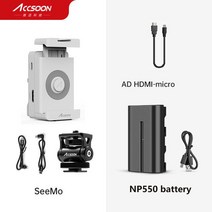Accsoon-SeeMo 비디오 송신기 어댑터 홀더 ios iPhone iPad 라이브 스트리밍 녹화 영화 메이커 vs ac, 05 whole set D