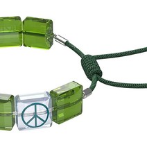 스와로브스키 5615003 Green Rhodium Letter Bracelet