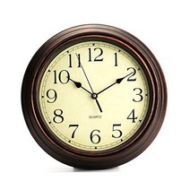 베키스 12인치 원형 클래식 시계 레트로 논티킹 쿼츠 거실용 장식 벽시계 주방 홈 오피스