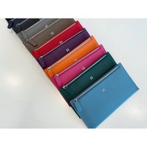 [캐비넷백/무배] 소가죽 H 지퍼 카드 슬림 장지갑 겸용 핸드폰지갑 (11color)