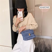 핸드메이드 가방 DIY 크로스 후크라인 미니 클러치백 만들기 코바늘 뜨개질, 빈티지 그린개
