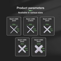 산업용 건설업 건축 100pcs 1.01.522.53mm 장식 도구 세라믹 타일러 스페이서 크로스 플라스틱 타일 배관공 재사용 레벨링 시스템 건설, 06 Every Size100PCSx5, 06 Every Size100PCSx5
