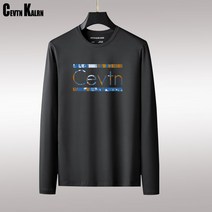 라운드넥긴팔티 전문 캐비닛 봄 가을스타일 롱슬리브티 남자 슬림 플라워 프린팅 LOGO 이너티셔츠 순면 3722958718