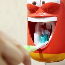 라바 자동 치약 디스펜서, 레드+옐로우, 1세트