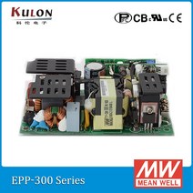 Meanwell 단일 출력 EPP300 PSU PFC 기능 오픈 프레임 전원 공급 장치 300W 12V/25A 15V/20A 24V/12.5A 27V/11.12A 48V/6.25A, 0 2V 25A 300W