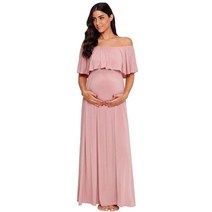 임부복 원피스 빅 스몰 사이즈 모유 수유 출산 임신 ruffles maternity long dress off shoulder maternity 임신 s m l xl 2xl