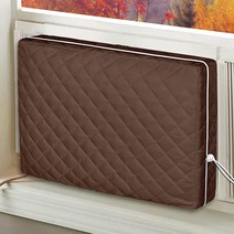 LBG Products Indoor Air Conditioner Cover for Window AC UnitsDouble Insulation Inside CoversBrown Co