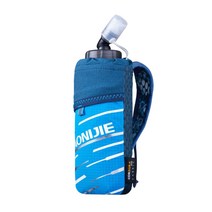 마라톤 하이킹 달리기 걷기 및 야외 활동을 위한 14온스 소프트 플라스크가 있는 휴대용 소형 물병 실행, 17x10cm, 나일론, 블루