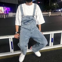 FANSYLI 남성 데님 멜빵바지 청바지 봄여름 캐주얼 빅사이즈 점프슈트 X5M22bd4