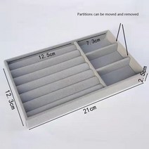 악세사리보관함 주얼리정리함 자개보석함 원목 트레이 벨벳 상자 보석 보관 반지 귀걸이 목걸이 마무리 당, 01 5 hao, 01 Gray