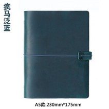 수제 소가죽 6공 다이어리 바인더 A5 A 6A7, 블루 A5