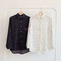 여성 카라 루즈핏 도트 땡땡이 셔츠 블라우스