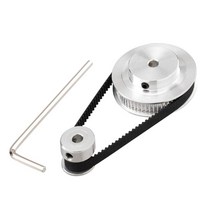 2 세트 GT2 동기 휠 20 60 톱니 5mm 보어 알루미늄 타이밍 풀리 길이 200mm 너비 6mm 벨트, [01] 1 set, 1.1set