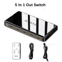 Unnlink 4K 60Hz HDMI 스위치 3x1 5x1 스위처 컨버터 어댑터 TV 용 리모컨 포함 MI Box3 PS3 PS4 Pro PC 프로젝터 노트북, CHINA_2.0 5X1 with IR