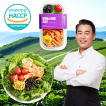 먹사부 (당일생산) 샐러드 도시락 야채 채소 믹스 샐러드 다이어트 도시락 밀티크 건강 식단 세트, (F)핫앤스위트치킨 4팩, 4개