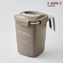한샘 핸디 음식물 쓰레기통 4L 브라운, 단품