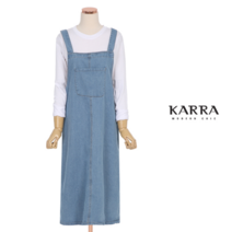 [카라] KARRA 미들포켓데님오버롤원피스_KB2SOP087C