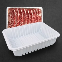 LA갈비 트레이 2kg 50개 정육포장 PP용기 정육점 진열트레이 고기선물세트포장 갈비용기 LA-2, 검정, 100개