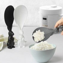 국산 토끼 밥주걱 세워서 보관하는 스탠딩 볶음 업소용 미니 거치대 알뜰주걱, 채반형, 블랙