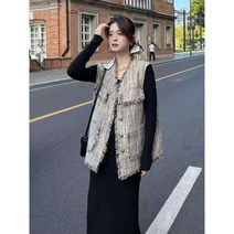 트위드조끼 뷔스티에조끼 정장베스트 패션코디 오피스룩 중년여성옷 데일리 여성