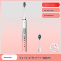 전동칫솔 가정용 진동연모충전기 충전대 자동초음파식 성인칫솔 발렌타인 선물, 신선한파우더업그레이드된모델+충전케이블, 5 브러쉬 헤드