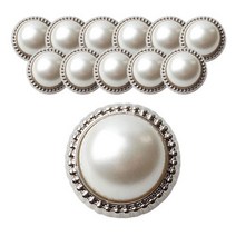 동대문단추왕 진주알단추 11.5mm, 실버, 12개입