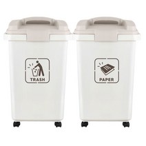 사무실 야외 분리수거 솔보 휴지통 쓰레기통 /30L 2P 아이보리2P