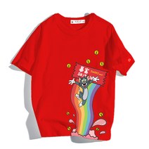 힙합 레드 색티셔츠 벼락부자 탐 하라쥬크 무드 ULZZANG 커플 부자가 되다 반팔 트렌드 1892489370