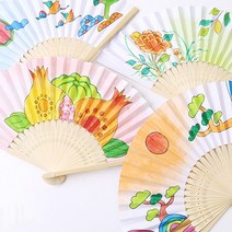 민화샵 입문형 부채 만들기재료 민화 합죽선 초등 유아 미술재료, 단청