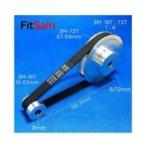 1:4 풀리 동기 휠 감속 타이밍 벨트 8/10/12mm