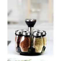 회전 조미료용기세트 유리 보관용기 소금 항아리 보관, A  세트 160ml (6 병 + 베이스)