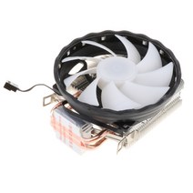 LED CPU 쿨러 120mm 저소음 컴퓨터 케이스 냉각 팬 3핀 유선 방열판 포함, 90x90x25mm, 3, 구리