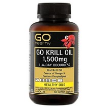 [뉴질랜드직구] 고 헬시 Krill Oil 무취 1500mg DHA 60capsule 1Pack, 상세참조, 수량