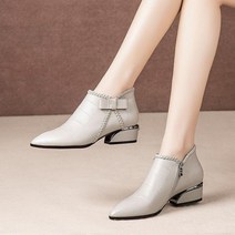 후아나야 여성 앵글부츠 스판 앵클부츠 4cm 여자 구두