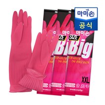 [마미손] 마미손 빅사이즈 XXL 특특대 고무장갑, 핑크, 3개