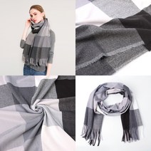 마트498 시크 체크무니 여성목도리(도브그레이) 빅스카프 가을여행룩 숄머플러 여자친구선물 목스카프 패션아이