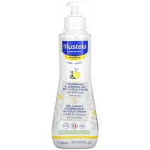 Mustela (무스텔라) Mustela 유아용 너리싱 클렌징 헤어 & 바디 젤 콜드크림 함유 건성용 300ml(10.14fl oz), 3개