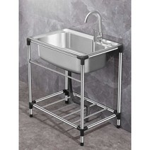 이동식 간이 세면대 캠핑장 펜션 미니 개수대 업소용, 일반 강철 68x44 패키지 세