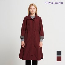 올리비아로렌 체크배색 밴드카라 트렌치코트 VOCEBVF8351