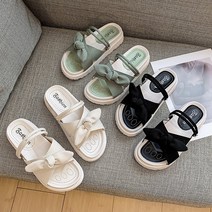 Modern Fashion 여성 샌들 여름 통굽 발편한 리본 여자 샌들
