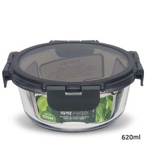 [뉴락] 원형 620ml 내열오븐글라스 유리밀폐용기, 1개