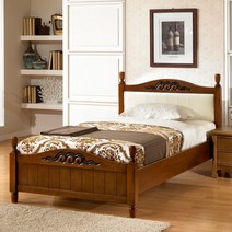 아르망 고급 엔틱 슈퍼싱글 SS 침대 프레임 월넛, 단품