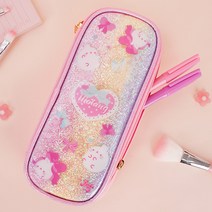 몰랑 몰랑이 펄레인보우 파우치 필통 아동 어린이 여아 초등 학생 생일 단체 선물, 핑크
