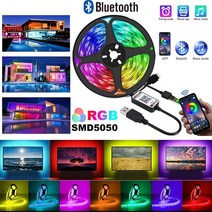 네온사인 네온스트립 네온조명 smd5050 램프 tv 백라이트 dc5v led 라이트 블루투스 제어 음악 모드 룸 장식 1m 2m 3m 4m 5m 불빛, 없음, 방수